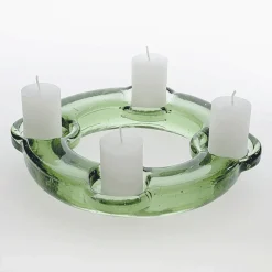 Waschbär Adventskranz aus Glas.