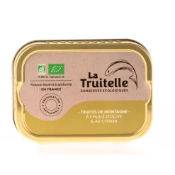 Clearance Waschbär Bergforellen in Olivenöl mit Zitrone, Bio.