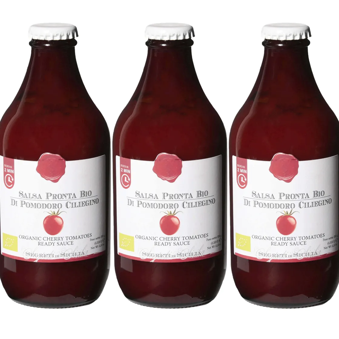 Online Waschbär Bio-Kirschtomatensauce, 3er-Set.