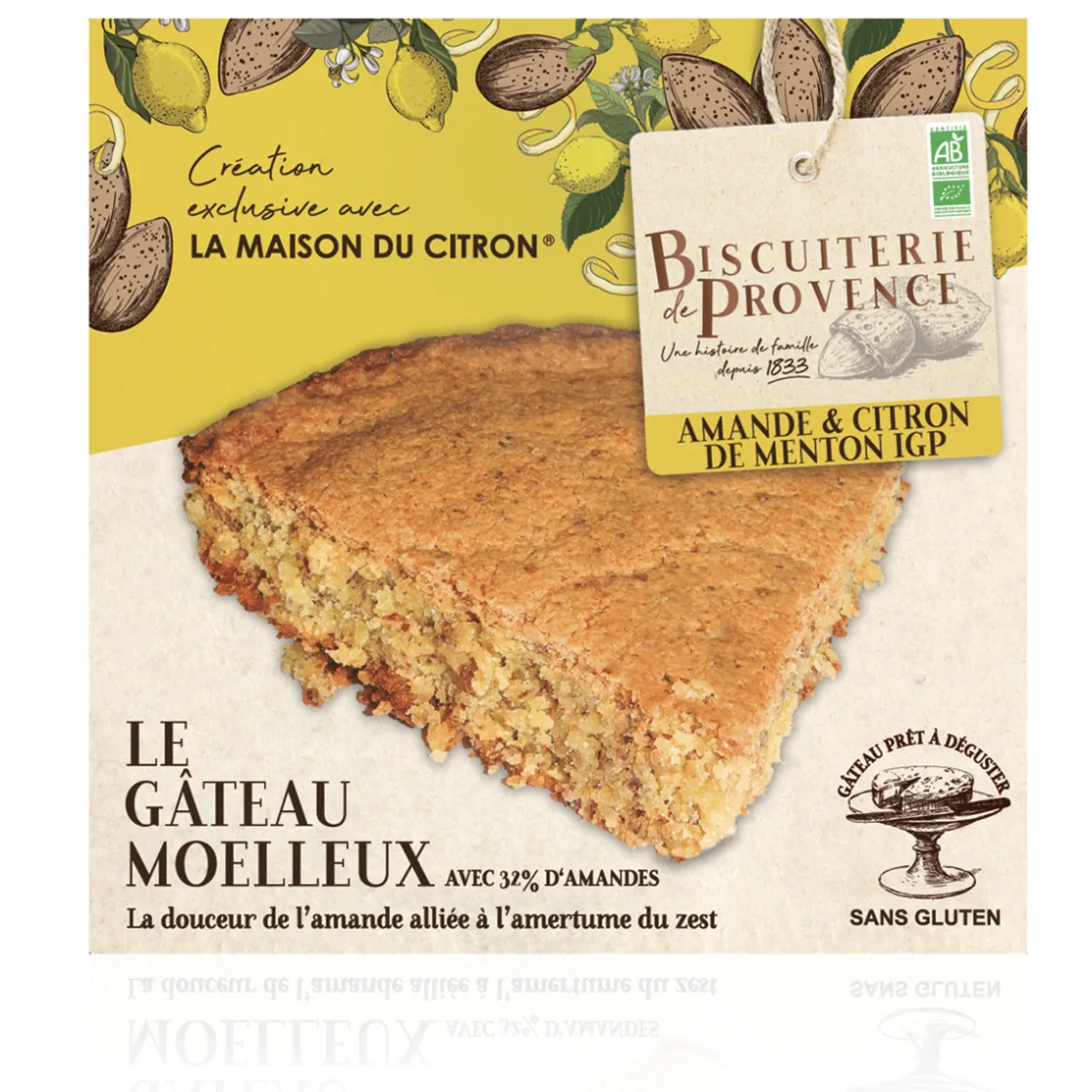 Online Waschbär Bio-Mandelkuchen mit Zitrone.