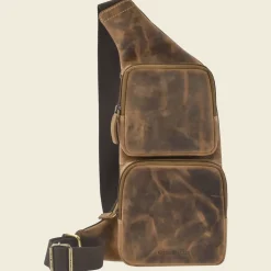 Outlet Waschbär Bodybag, antikbraun.