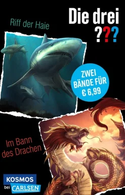 Sale Waschbär Die drei ??? Riff der Haie / Im Bann des Drachen. Doppelband.