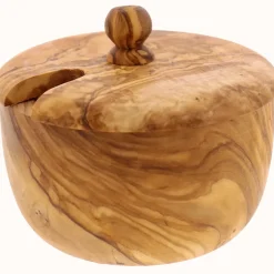 Online Waschbär Dose mit Deckel, Olivenholz.