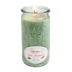 Waschbär Duftkerze »Zirbe-Weihrauch«.