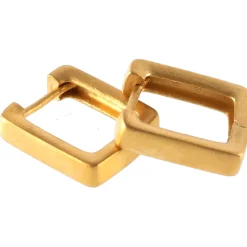 Hot Waschbär Eckige Creolen aus Echtgold.