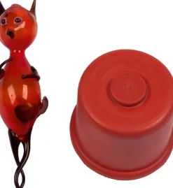 Waschbär Flaschenteufel rot mit Mostkappe.