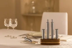 Outlet Waschbär Gewürzbehälter-Set aus Edelstahl, 5-teilig.