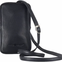 Hot Waschbär Handytasche aus Nappaleder, schwarz.