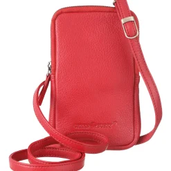 New Waschbär Handytasche aus Nappaleder, rot.