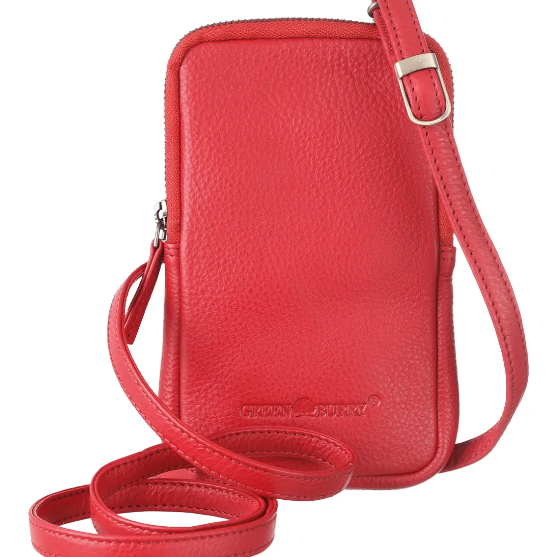 New Waschbär Handytasche aus Nappaleder, rot.