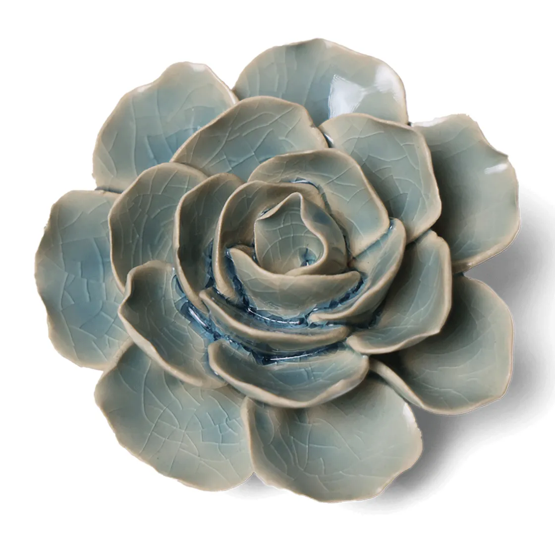 Clearance Waschbär Keramikblüte »Blaugrüne Ranunkel«.