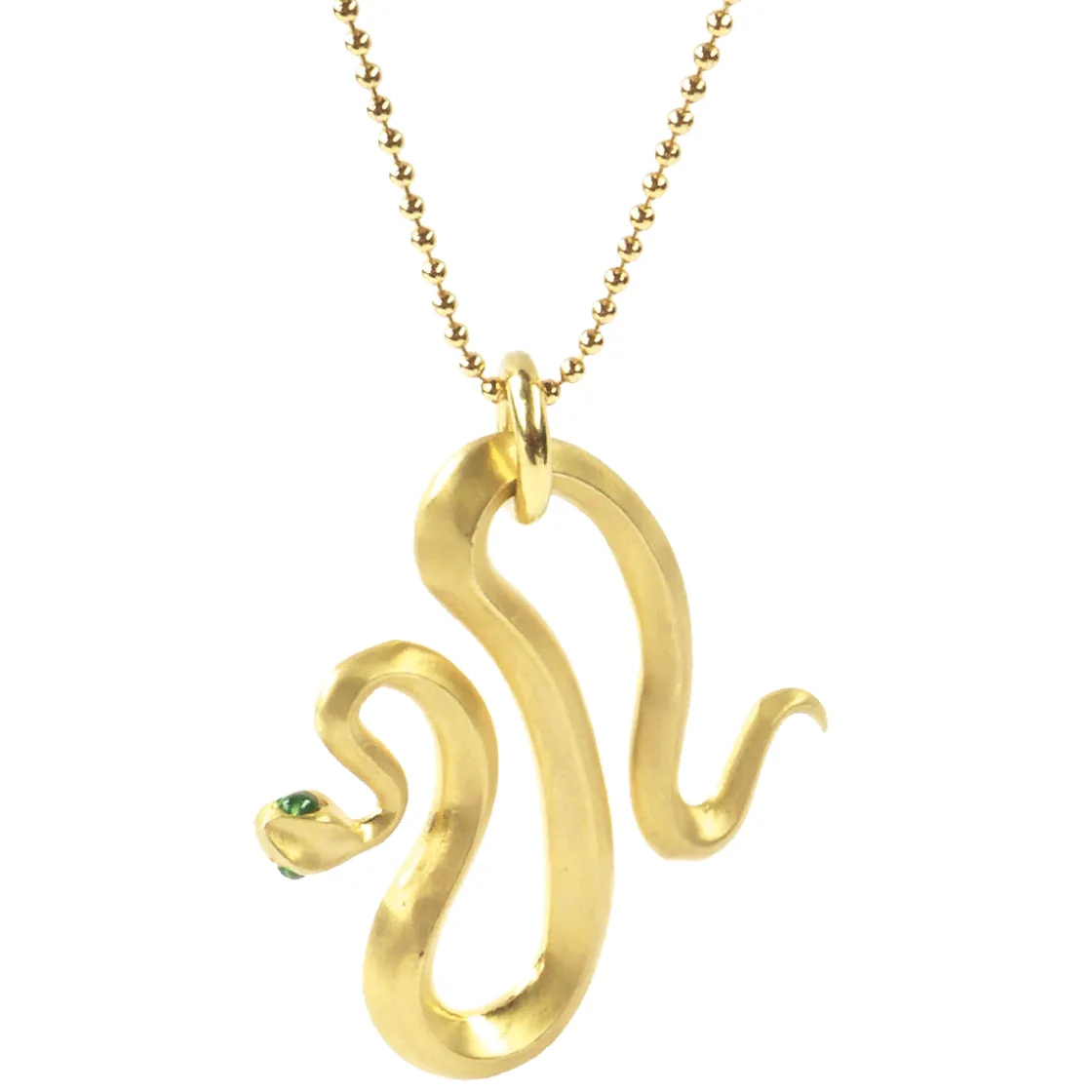 Online Waschbär Kette »Schlange« mit Tsavorith-Steinen.