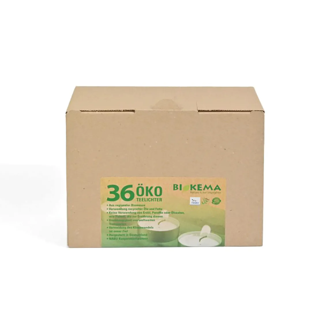 Online Waschbär Öko-Teelichter, 36 Stück.