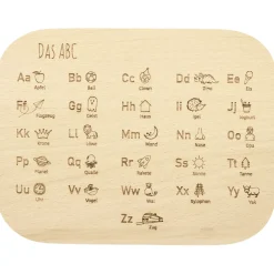 Outlet Waschbär Lernbrettchen »Das ABC«, Buchenholz.