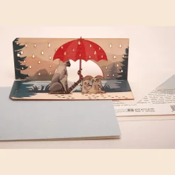 Best Waschbär Pop Up-Holzpostkarte »Katzen«.