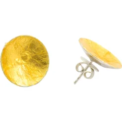 New Waschbär Runde Ohrringe mit Blattgold.