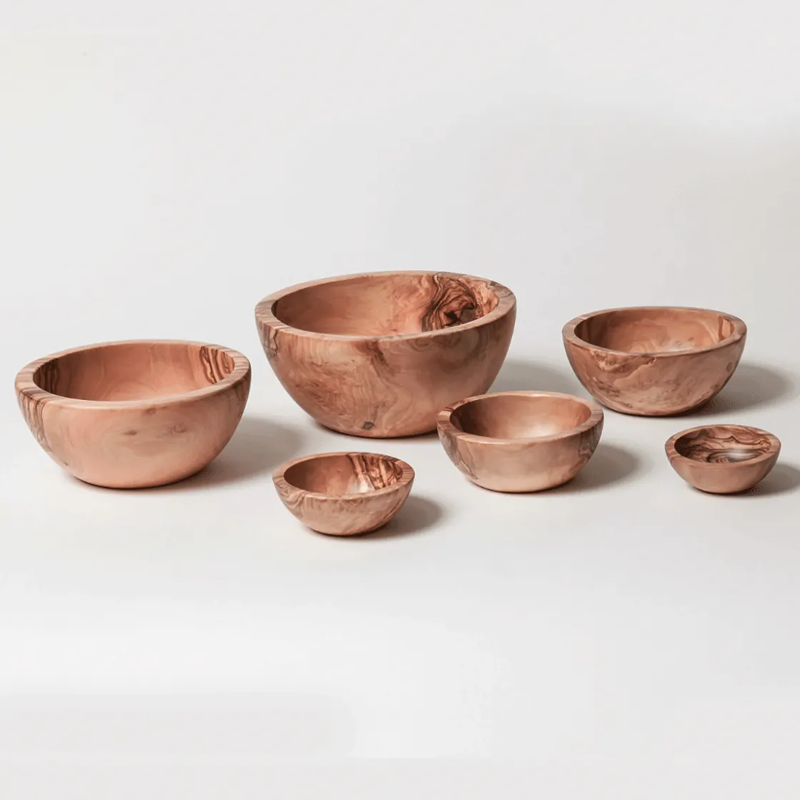 Outlet Waschbär Schalen aus Olivenholz im 6er-Set.