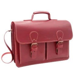 Online Waschbär Vintage-Aktentasche, rot.