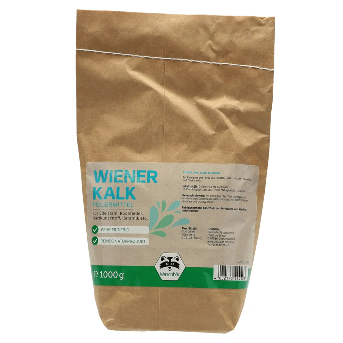 New Waschbär Wiener Kalk in der Tüte.
