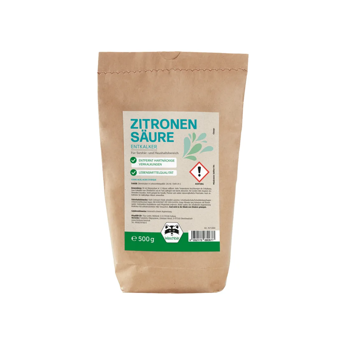 Best Waschbär Zitronensäure in der Tüte.